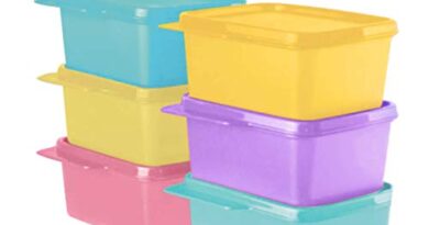 Tupperware 11155971 Plastic Refrigerator Container - 500ml, 6 Pcs, Green, Purple, Pink, Blue, Yellow