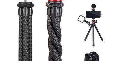ULANZI Camera Tripod, Mini Flexible Tripod Stand with Hidden Phone Holder w Cold Shoe Mount, 1/4'' Screw for Magic Arm, Universal for iPhone 11 Pro Max XS Max X 8 7 Samsung Canon Nikon Sony Cameras