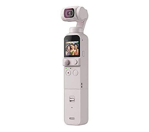 DJI Pocket 2 Exclusive Combo (Sunset White) - Pocket-Sized Vlogging Camera, 3-Axis Motorized Gimbal, 4K Video Recorder, 64MP Photo, ActiveTrack 3.0, YouTube TikTok Video, for Android and iPhone