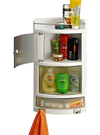 GRAZIA Wall Mount Bathroom Plastic Corner with Door for Storage-Corner-White