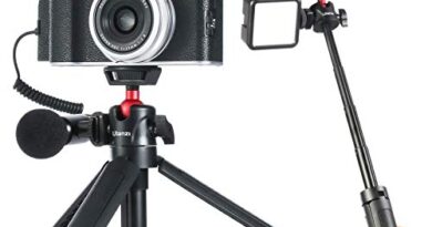 Ulanzi MT-16 Camera Tripod Stand Holder, Mini Tabletop Tripod Selfie Stick with Cold Shoe, Travel Tripod for iPhone 12 Canon G7X Mark III Sony ZV-1 RX100 VII A6600 Vlogging Filmmaking Live Streaming