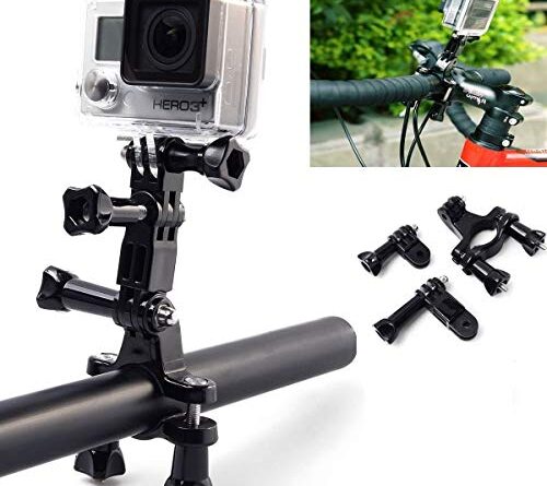 Action Pro Bike Handlebar Seatpost Clamp with Three-Way Adjustable Pivot Arm, for Gopro Hero10/9/8/7/6/5/4/4S/3+/3/2/1 SJCAM YI EKEN Noise Play DJI OSMO and Other Action Cameras (ACPRO029)
