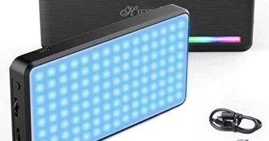 HIFFIN® VL196 Portable Pocket RGB LED 12w Video Light with Adjustable Stand | 5000 MaH Inbuilt Battery | 2500K-9000K Full Color 20 Lighting Effect Modes Ultra Bright Camera Lighting with Soft Light Board and Honeycomb Frame for Vlogging