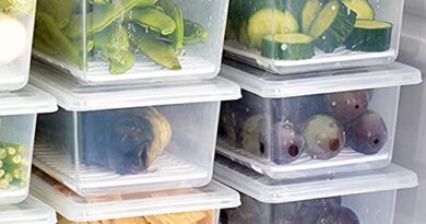 Castanea Food Storage Container Pack of 6 with Removable Drain Plate and Lid 1500 ml Fridge Storage Box Stackable Plastic Freezer Storage Containers To Keep Fresh for Fish, Meat, Vegetables, Fruits