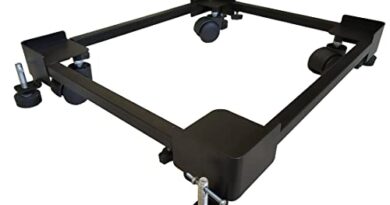 Smart Shelter Heavy Duty Adjustable Metal Stand/Trolley with Wheels, Front & Top Loading Washing Machine, Fridge, Cooler, Dishwasher Stand, Capacity Upto 140 Kgs,Black (Min:16.5"x 19.5",Max:25.5"x32")