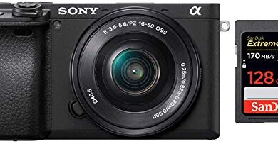 Sony Alpha ILCE-6400L 24.2MP Mirrorless Digital SLR Camera (Black) with 16-50mm Power Zoom Lens + SanDisk 128GB Extreme Pro SDXC UHS-I Card - C10, U3, V30, 4K UHD, SD Card