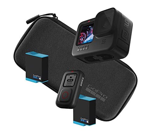 GoPro HERO9 Digital Action Camera with Remote and Extra Rechargeable Battery - Black