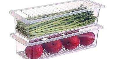 Horlite Fridge Storage Boxes Freezer Refrigerator Storage Containers Boxes Plastic with Stackable Lid - 1500 ML , Clear (1)