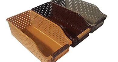 Koniry Kitchen Refrigerator Fridge Freezer Food Storage Basket Bathroom Desktop Food Drawer Storage Box Organizer Container (4, Coffee)