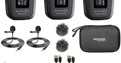 Saramonic Blink500 Pro B2 Wireless Mini Dual-Channel Stereo Microphone with Charging case, OLED Display, Headphone Output 3.5mm for DSLR, Smartphone, Computers.