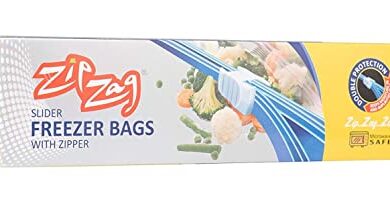 ZIPZAG Plastic Food Storage Re-Usable Bag Safe for Freezer & Microwave 10 Pcs (Clear) (Large)
