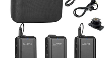 Movo WMX-1-DUO 2.4GHz Dual Wireless Lavalier Microphone System (200' ft Audio Range)