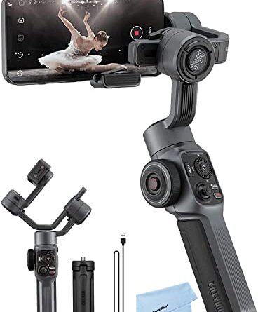 Zhiyun Smooth 5 Gimbal Stabilizer for Smartphone Android Cell Phone 3-Axis Handheld Gimble for iPhone 13 Pro Max Mini 12 11 XS X XR 8 7 6 Plus Video Vlogging YouTube TikTok Instagram Vlog Live Stream