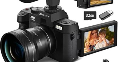 Monitech Digital Camera for Photography 4K 48MP Vlogging Camera for YouTube with 180° Flip Screen