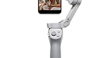 DJI OM 4 - Handheld 3-Axis Smartphone Gimbal Stabilizer with Grip Tripod Vlog YouTube Live Video for iPhone Android (Grey)
