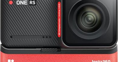 insta360 ONE RS 4K Edition 1 x Optical Zoom Waterproof 4K 60fps Action Camera with FlowSate Stabilization, 48MP Photo, Active HDR, AI Editing, Standard, Vivid, Log