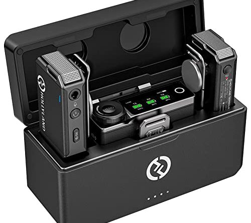 Hollyland Lark Max Wireless Lavalier Microphone System with Professional ENC, Studio Quality Audio, 22H Duration, 820ft(250m) Range, Compatible with DSLR Camera, iPhone, Android, PC-Black