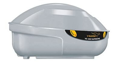 V-Guard VG 100 Supreme Stabilizer for Refrigerators or Deep Freezer up to 600 L| Advance Overheat Protection | 6 A Capacity | Convenient LED Indicator | 3 Year Warranty | Grey (Working Range:135-280 VAC)