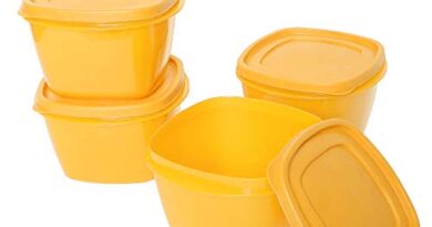 Cutting EDGE Snap-Tight Containers for Food, Kitchen, Freezer Storage, nestable, Stackable, Airtight, BPA Free, Microwave, Dishwasher Safe (Set of 4) - Yellow, 2L