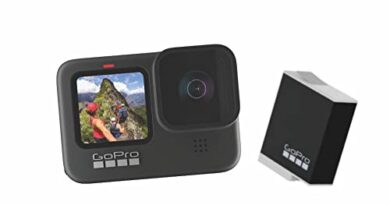 GoPro HERO9 Action Camera with Free Enduro Rechargeable Battery - Waterproof Action Camera with Touch Screen 5K Video 20MP Photos 1080p, Dual Screen (2 Year Warranty on Camera)