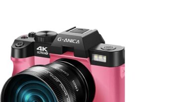 G-Anica Digital Cameras for Photography, 48MP&4K Video/Vlogging Camera for YouTube with WiFi, 60FPS Autofocus Travel Camera with Wide-Angle & Macro Lens （Pink）