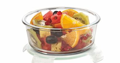 SignoraWare Lock 'N' Store Round High Microwave Oven Borosilicate Safe Glass Container with Air Tight Lid | Multipurpose Jar Box (400ml, Transparent, Food Grade)