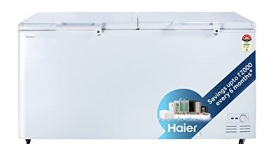 Haier HFC-588DM5-5 star rating double door hard top model, Convertible with Inside metal liner, White (524 ltr)